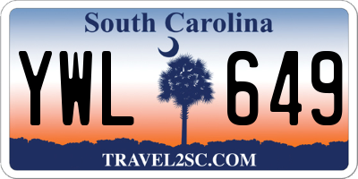 SC license plate YWL649