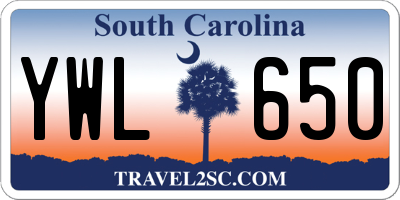 SC license plate YWL650