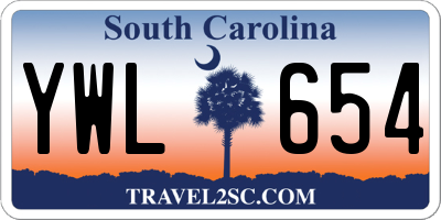 SC license plate YWL654