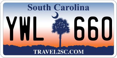 SC license plate YWL660