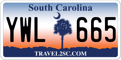 SC license plate YWL665