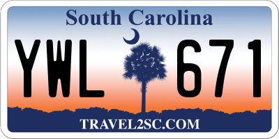 SC license plate YWL671