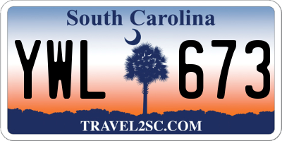 SC license plate YWL673
