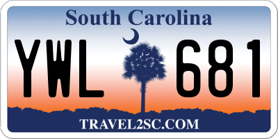 SC license plate YWL681