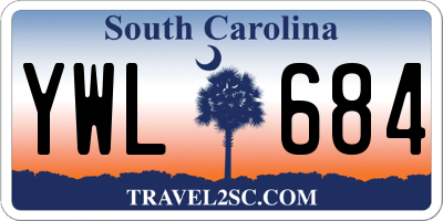 SC license plate YWL684