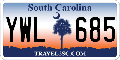 SC license plate YWL685