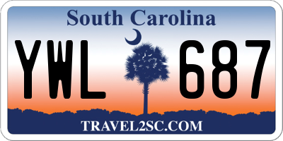 SC license plate YWL687