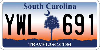 SC license plate YWL691