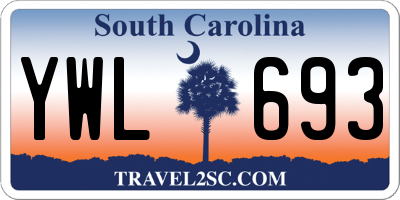 SC license plate YWL693