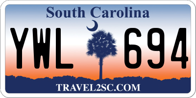 SC license plate YWL694
