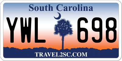 SC license plate YWL698