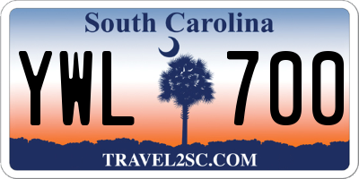 SC license plate YWL700