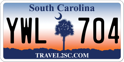 SC license plate YWL704