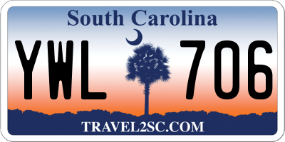SC license plate YWL706