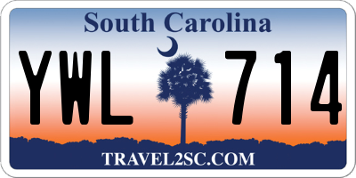 SC license plate YWL714