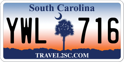 SC license plate YWL716