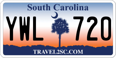 SC license plate YWL720