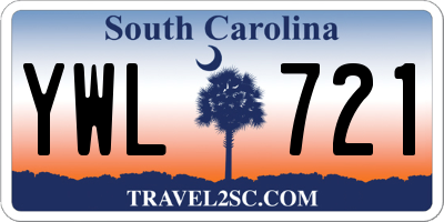 SC license plate YWL721