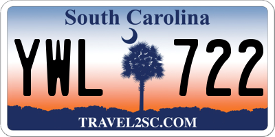 SC license plate YWL722