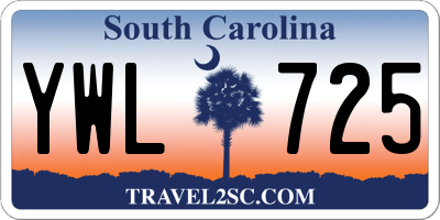 SC license plate YWL725