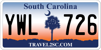 SC license plate YWL726