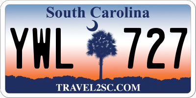 SC license plate YWL727