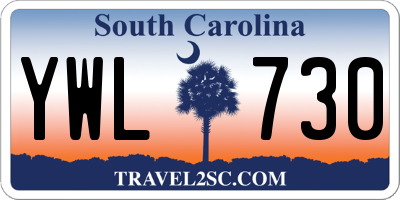 SC license plate YWL730