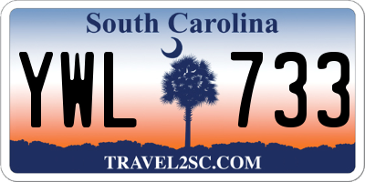 SC license plate YWL733