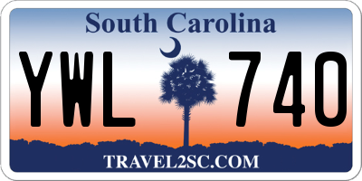 SC license plate YWL740