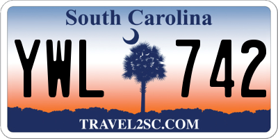 SC license plate YWL742