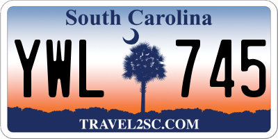 SC license plate YWL745