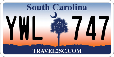 SC license plate YWL747