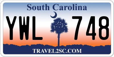 SC license plate YWL748