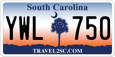 SC license plate YWL750