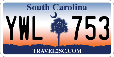 SC license plate YWL753