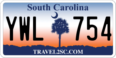 SC license plate YWL754