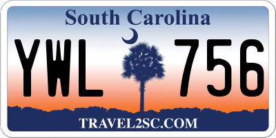 SC license plate YWL756