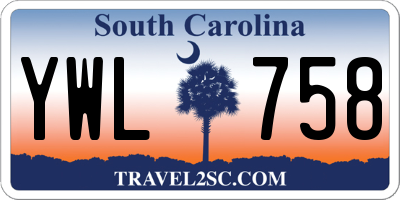 SC license plate YWL758