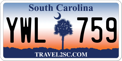 SC license plate YWL759