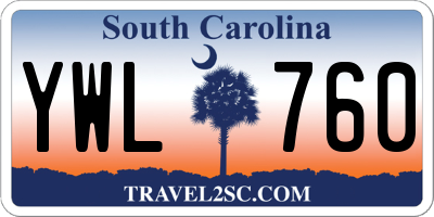 SC license plate YWL760