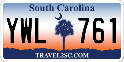 SC license plate YWL761