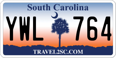 SC license plate YWL764