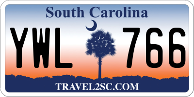 SC license plate YWL766