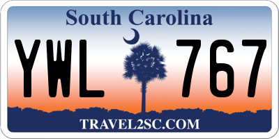 SC license plate YWL767