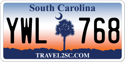 SC license plate YWL768