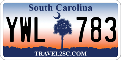 SC license plate YWL783
