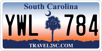 SC license plate YWL784