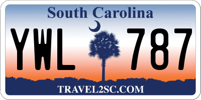 SC license plate YWL787