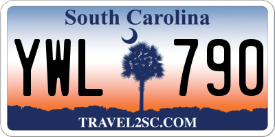 SC license plate YWL790