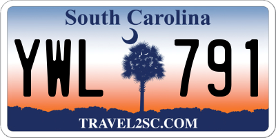 SC license plate YWL791